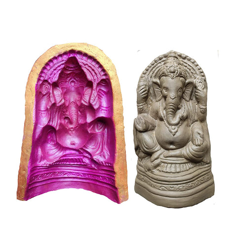Ganesh Idol Mould Bmini13 (Fiber) | 13 inch Mould | Babul Idol Workshop 500g